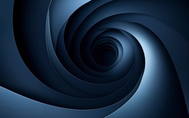Poster - Abstract Spiral Design in Shades of Blue and Dark Tones