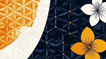 Poster - Abstract Floral Pattern Design with Geometric Elements and Colors