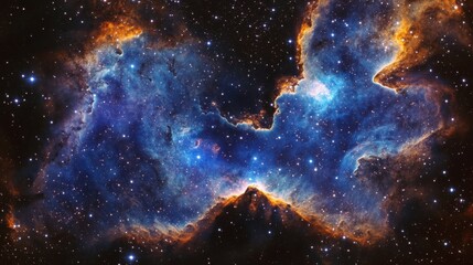 Wall Mural - an amazing blue galaxy background with stars and nebulae