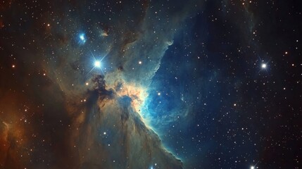 Wall Mural - an amazing blue galaxy background with stars and nebulae