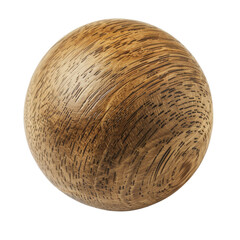 Poster - realistic wooden sphere with textured surface, showcasing natural grain patterns and warm tones. Ideal for design projects or 3D modeling