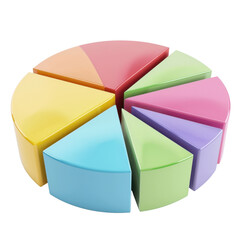 Poster - Colorful pie chart segments arranged in circular layout, showcasing various pastel colors. This vibrant design represents data visualization and analysis in playful manner