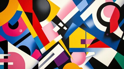 Poster - Vibrant Abstract Art Composition with Geometric Shapes and Colors