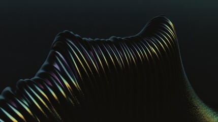 Poster - abstract wavy surface with light reflections and dark background