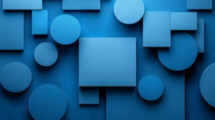 Poster - Abstract Blue Geometric Shapes on a Modern Background Design