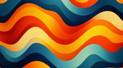 Poster - colorful abstract waves background in vibrant warm tones