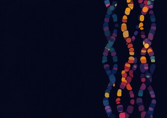 Poster - colorful abstract curves on dark background with smooth shapes
