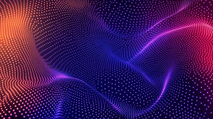 Poster - Colorful Abstract Wave Patterns with Dots in Vibrant Colors