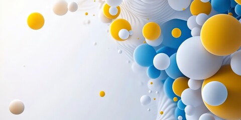 Poster - Colorful Abstract Composition of Circles and Spheres on Light Background