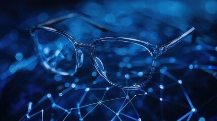 Poster - Visionary glasses digital background technology showcase abstract environment close-up perspective