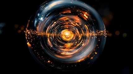 Aufkleber - Dynamic universal entities swirl energetically in a vibrant spiral of light and sparks creating a mesmerizing visual effect