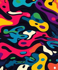 Poster - abstract colorful swirls on dark background for creative projects