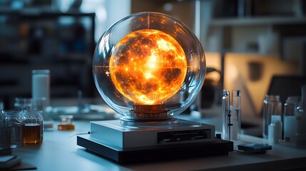 Poster - Cosmological models detailed cosmological model glass globe sun glowing light