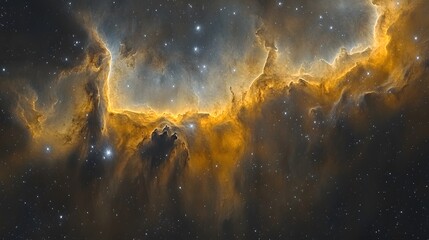 Poster - Cosmic watercolor soft washes of color blending in the eagle nebula with stars and space elements in the background