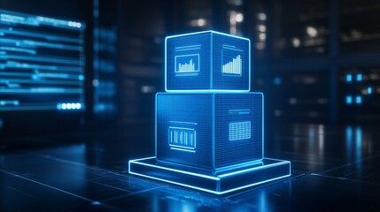 Poster - Futuristic Digital Data Cube Network Server Technology Innovation