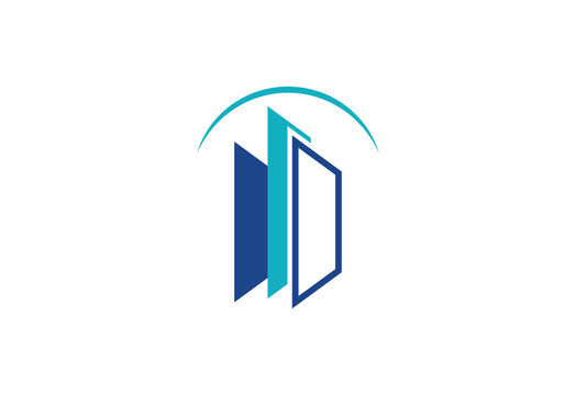 Real estate building logo design, Vector design template