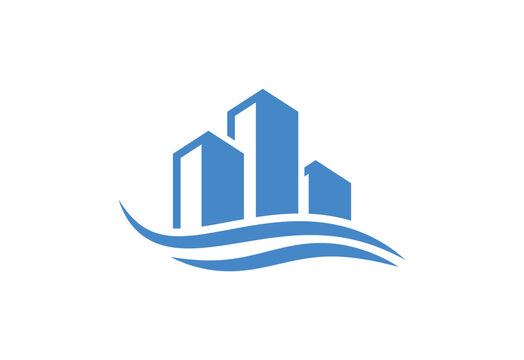 Real estate building logo design, Vector design template