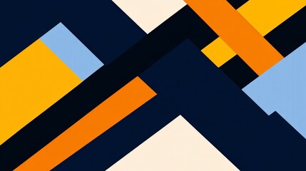 Poster - Abstract Geometric Composition with Bold Colors and Shapes