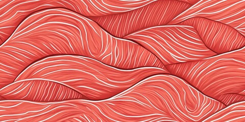 Poster - abstract wavy texture illustration in warm red and white colors