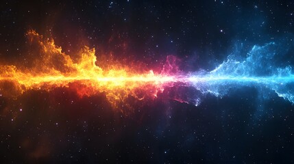 Poster - Abstract stellar phenomena 50 depicted with colorful nebula and cosmic elements in a vibrant imaginative design