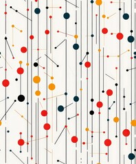 Poster - Colorful Abstract Pattern with Dots and Lines on Light Background