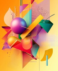 Poster - Abstract Geometric Pattern with Bold Colors and Shapes