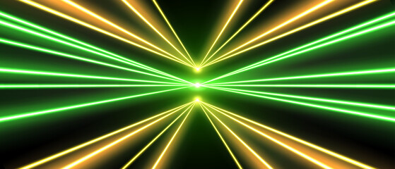 Wall Mural - laser rays or beams, glowing neon lines, bright futuristic background. motion or speed light effect.