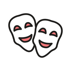 Canvas Print - Face masks, theater masks theme party icon in modern style, easy to use