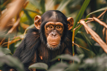 Chimpanzee in forest