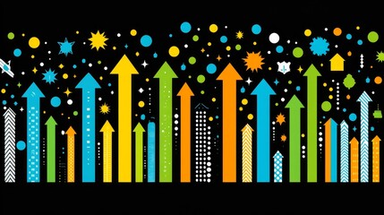 Poster - Abstract Colorful Upward Arrows Growth Success Concept Design