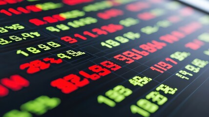 Poster - Detailed Virtual Stock Market Analysis Displayed on Digital Screen