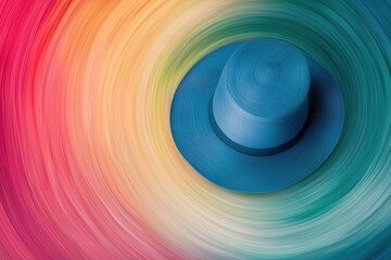 Poster - Colorful Spinning Hat in Abstract Swirl of Vibrant Colors