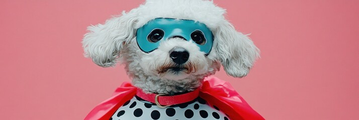 Canvas Print - Super-hero dog in mask and cape.