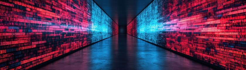 Poster - Dynamic data visualization digital environment high-tech graphics modern space futuristic concept