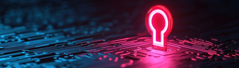 Poster - Digital lock concept cybersecurity technology abstract environment close-up view data protection idea