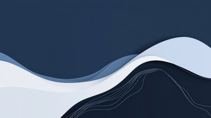 Poster - Abstract Wavy Pattern with Soft Curves and Minimalist Design