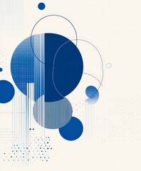 Poster - Abstract Blue Background with Geometric Shapes and Lines