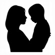 © ON - Studio - Silhouette of mother and child sharing love against white background, heartfelt gift
