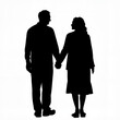 © ON - Studio - Elderly couple holding hands in silhouette, love and connection