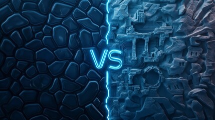 Poster - Abstract Background Contrast of Textures with Neon Illuminated Divider