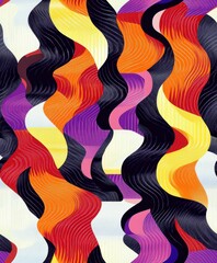 Poster - Colorful Abstract Wavy Patterns with Vibrant Hues and Designs