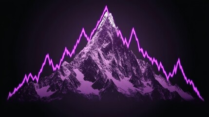 Poster - Abstract Mountain Peak Stock Market Growth Chart Crypto Investment Success Finance