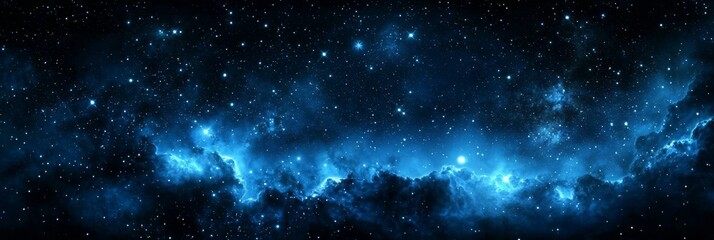 Wall Mural - Enchanting cosmic view showcasing a vibrant blue hue.