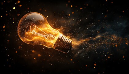 Aufkleber - Symbol of creativity light bulb erupts into radiant energy