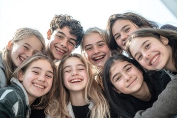 Poster - A group of friends or family members posing together in a relaxed setting