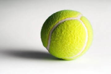Poster - A close-up shot of a tennis ball on a white surface