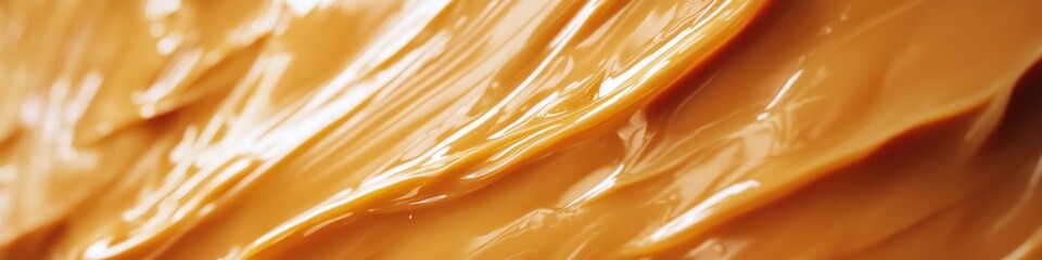Poster - Close-up shot of a smooth, brown surface covered in melted chocolate
