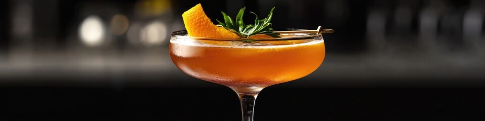 Poster - A refreshing glass filled with a drink and topped with a fragrant sprig of rosemary