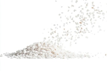 Poster - A pile of white rice sits on a table, often used in photography and culinary settings