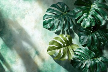 Poster - A close-up shot of a plant growing on a wall